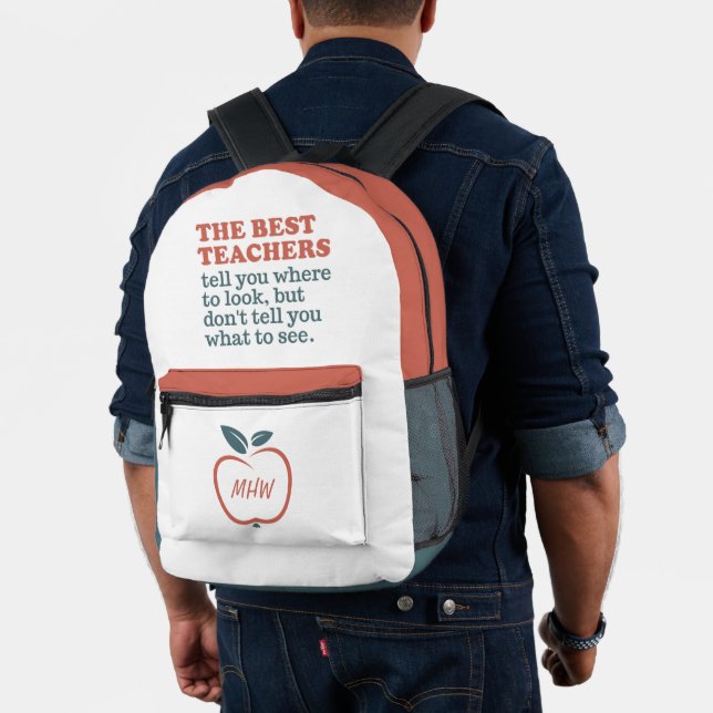Sac À Dos Imprimé MEILLEURS ENSEIGNANTS monogramme personnalisé (Insitu (Modèle))