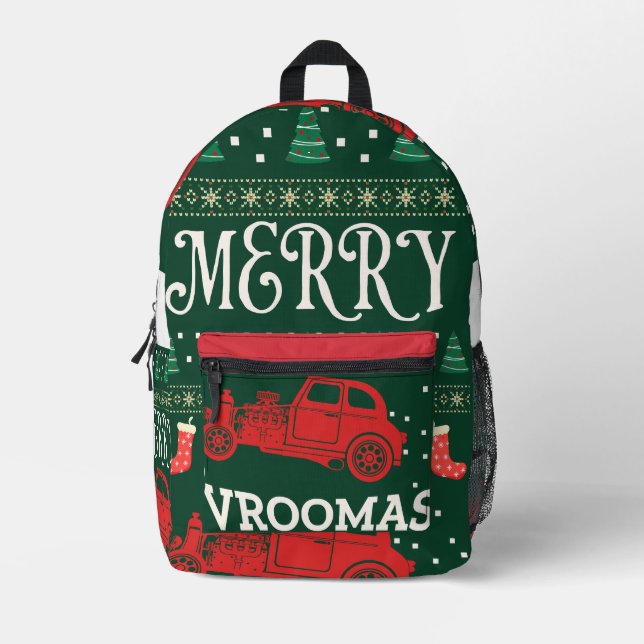 SAC À DOS IMPRIMÉ MERRY VROOMAS - CHRISTMAS UGLY SWEATER (Recto)