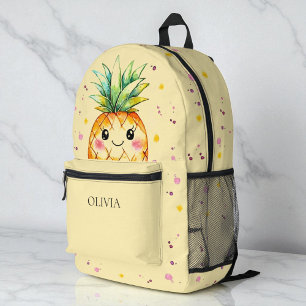 Sac À Dos Imprimé Mignon Ananas Aquarelle Jaune Coloré Féminin