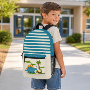 Sac À Dos Imprimé Mignon Stégosaure Personnalisé Cartable Dinosaure