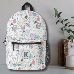 Sac À Dos Imprimé Mignonne Trendy Enseignant Motif Monogramme