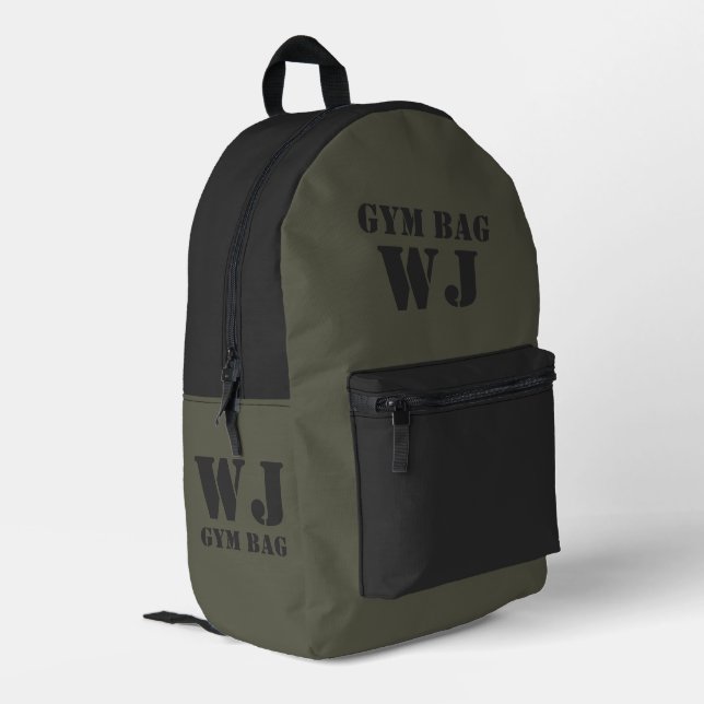 Sac À Dos Imprimé Military Green Gym Bag Custom Name (Coin arrière gauche)