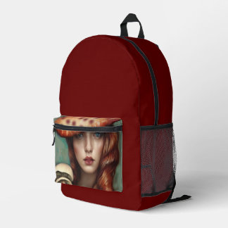 Sac À Dos Imprimé minimaliste champignon tripant designer vintage
