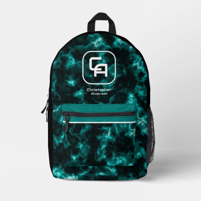 Sac À Dos Imprimé Misty Smoke Monogram Aqua (Recto)