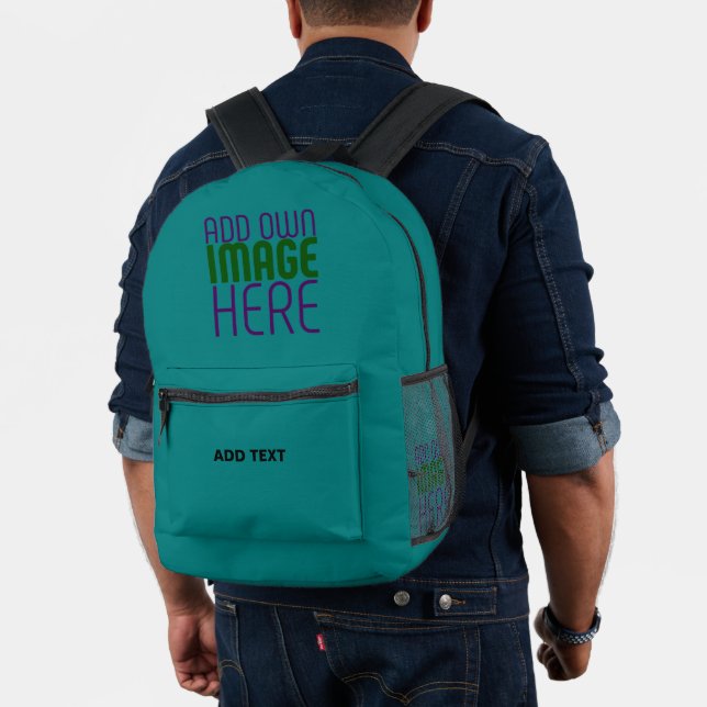 SAC À DOS IMPRIMÉ MODELE DE TEXTE D'IMAGE VERT TEAL MODIFIABLE MODER (Insitu (Modèle))