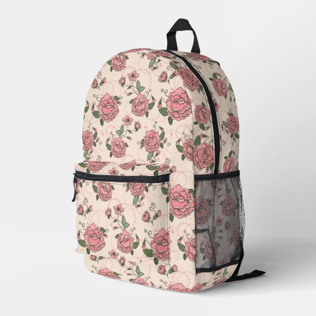 Sac À Dos Imprimé Modèle floral 5 (Coin arrière droit)