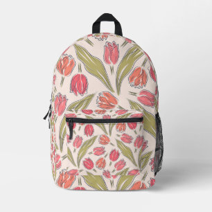 Sac À Dos Imprimé Modèle floral de tulipe sans joint - Botanique Vin