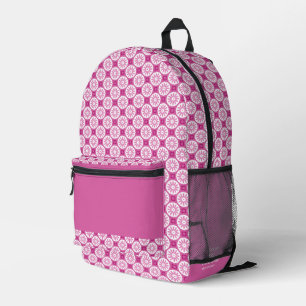 Sac À Dos Imprimé Modèle floral rose nom personnalisé
