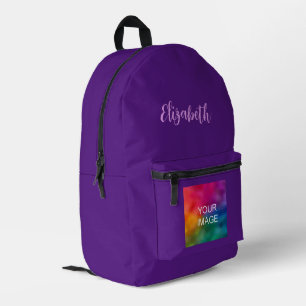 Sac À Dos Imprimé Modèle manuscrit de couleur unie violet royal