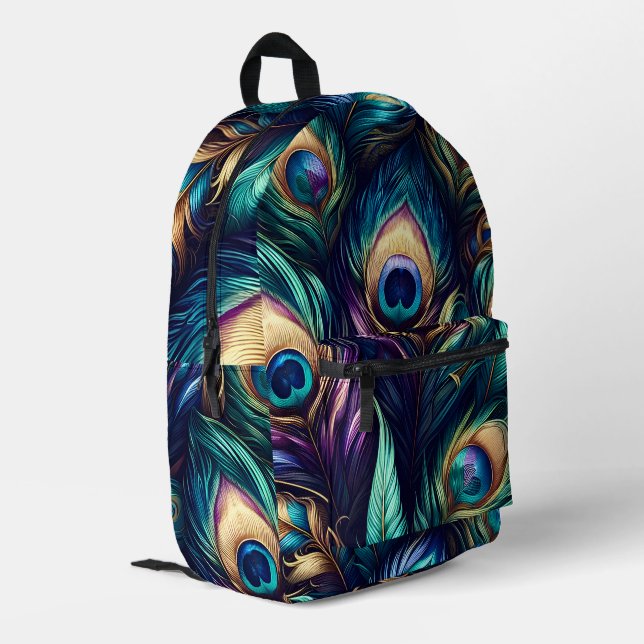 Sac À Dos Imprimé Modèle Peacock plume unique (Coin arrière gauche)