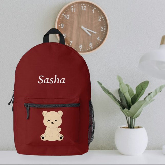 Sac À Dos Imprimé Modern Kids' Backpack with Bear - Personalized  (Créateur téléchargé)