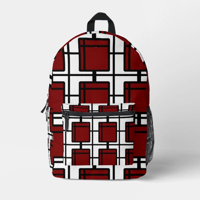 Sac À Dos Imprimé Modern Red Geometric Art Backpack | Top-Selling  (Recto)