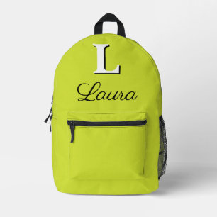 Sac À Dos Imprimé Moderne Élégant poire jaune vert monogramme