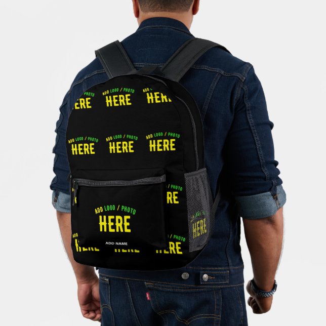 SAC À DOS IMPRIMÉ MODERNE ET MODERNE PERSONNALISABLE NOIR VÉRIFIÉ (Insitu (Modèle))