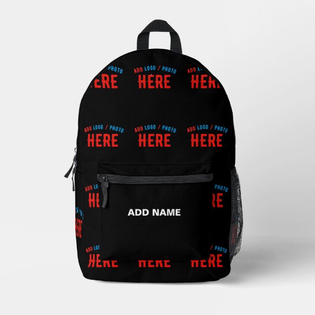 SAC À DOS IMPRIMÉ MODERNE ET MODERNE PERSONNALISABLE NOIR VÉRIFIÉ (Recto)