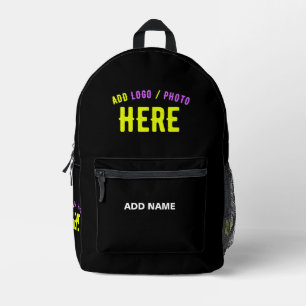 SAC À DOS IMPRIMÉ MODERNE ET MODERNE PERSONNALISABLE NOIR VÉRIFIÉ