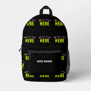 SAC À DOS IMPRIMÉ MODERNE ET MODERNE PERSONNALISABLE NOIR VÉRIFIÉ