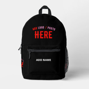 SAC À DOS IMPRIMÉ MODERNE ET MODERNE PERSONNALISABLE NOIR VÉRIFIÉ