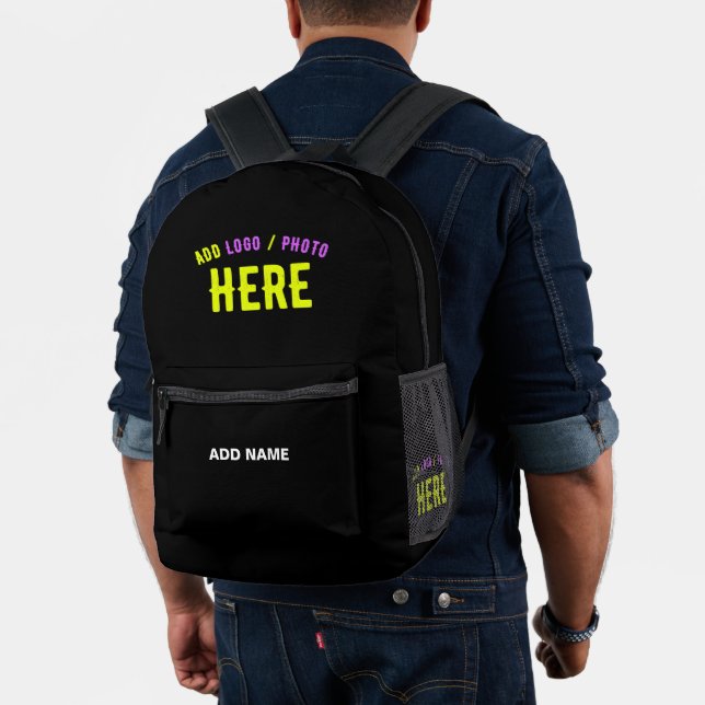 SAC À DOS IMPRIMÉ MODERNE ET MODERNE PERSONNALISABLE NOIR VÉRIFIÉ (Insitu (Modèle))