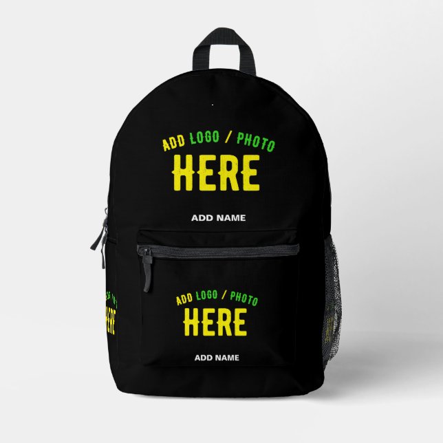 SAC À DOS IMPRIMÉ MODERNE ET MODERNE PERSONNALISABLE NOIR VÉRIFIÉ (Recto)