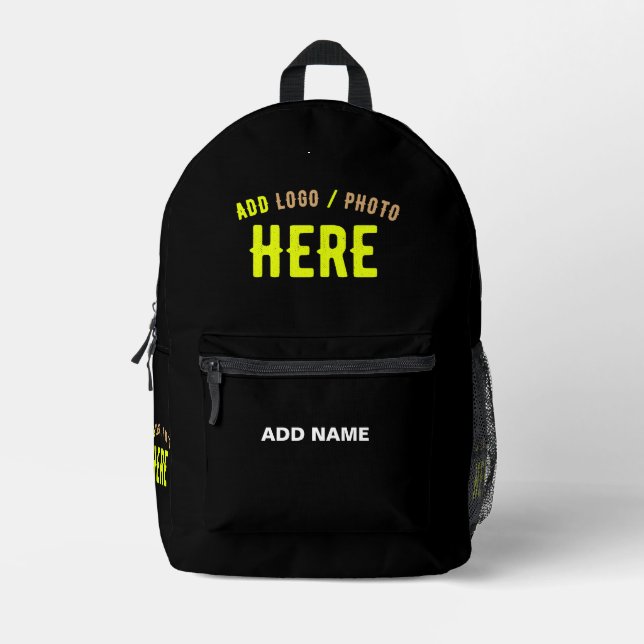 SAC À DOS IMPRIMÉ MODERNE ET MODERNE PERSONNALISABLE NOIR VÉRIFIÉ (Recto)