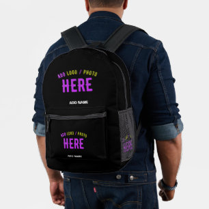 SAC À DOS IMPRIMÉ MODERNE ET MODERNE PERSONNALISABLE NOIR VÉRIFIÉ