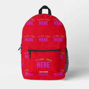 SAC À DOS IMPRIMÉ MODERNE MODERNE PERSONNALISABLE ROUGE VÉRIFIÉ