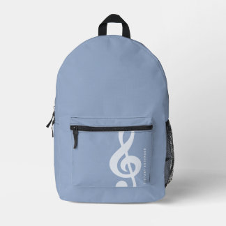 Sac À Dos Imprimé Moderne Preppy Pastel Blue Music Art Monogramme No