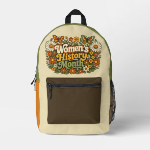 Sac À Dos Imprimé Mois de l'Histoire des Femmes Rétro Floral Groovy