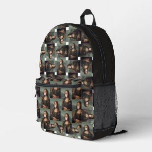 Sac À Dos Imprimé Mona Lisa soufflant bulle rose gomme