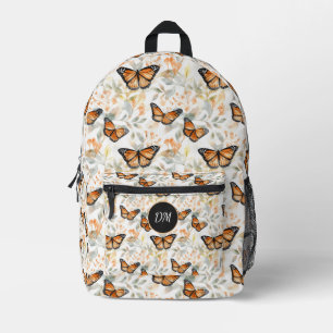 Sac À Dos Imprimé Monarque orange Monarch Motif Monogramme