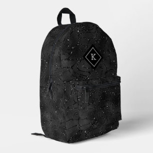 Sac À Dos Imprimé Monogramme Arrière - plan noir de luxe