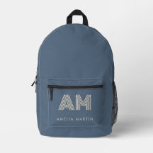 Monogramme Bleu Ardoise Minimaliste
