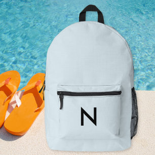 Sac À Dos Imprimé Monogramme bleu glace élégant moderne chic tendanc