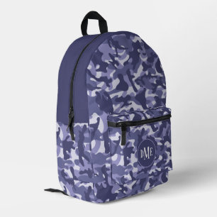 Sac À Dos Imprimé Monogramme Camo Bleu