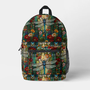 Sac À Dos Imprimé monogramme de boho de libellule d'art nouveau vint