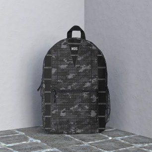 Sac à dos imprimé monogramme de camouflage foncé