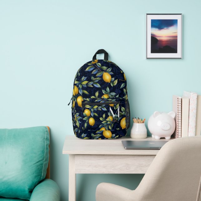 Sac À Dos Imprimé Monogramme de citronnier de la marine (Insitu)