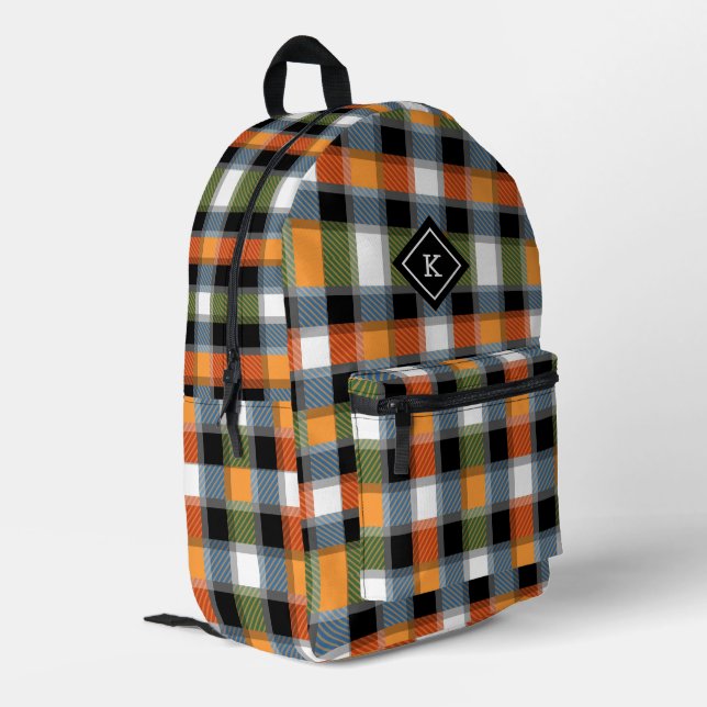 Sac À Dos Imprimé Monogramme de Motif de Noël coloré (Coin arrière gauche)