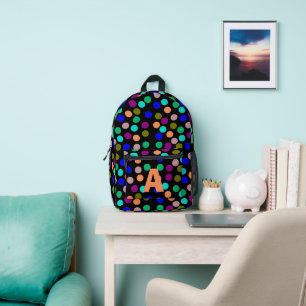 Sac À Dos Imprimé monogramme de points colorés