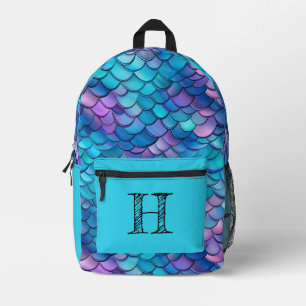 Sac À Dos Imprimé Monogramme de sirène d'eau Iridescente