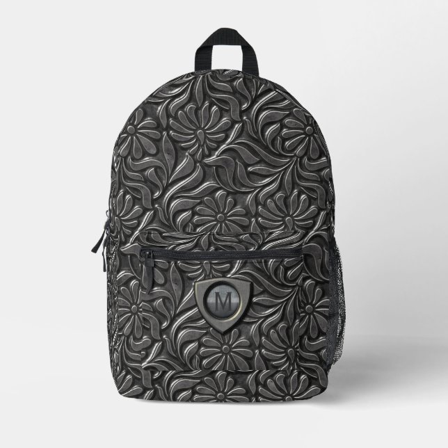 Sac À Dos Imprimé Monogramme du bouclier métallique embouti ID139 (Recto)