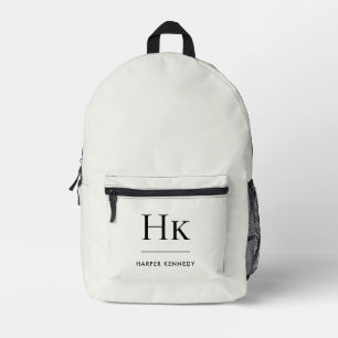 Sac À Dos Imprimé Monogramme Élégant Moderne Minimaliste Rose Blé Bl