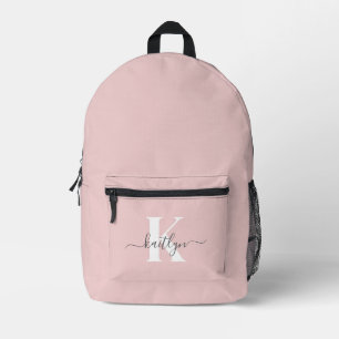 Sac À Dos Imprimé Monogramme élégant rose poudré gris