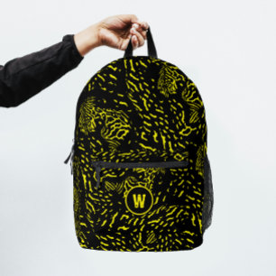 Sac À Dos Imprimé Monogramme Imprimé Animalier Tigre Jaune Cool