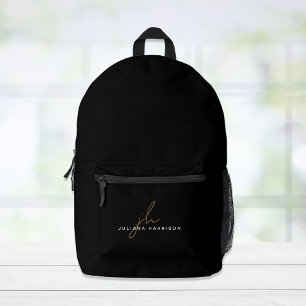 Sac À Dos Imprimé Monogramme moderne minimal noir