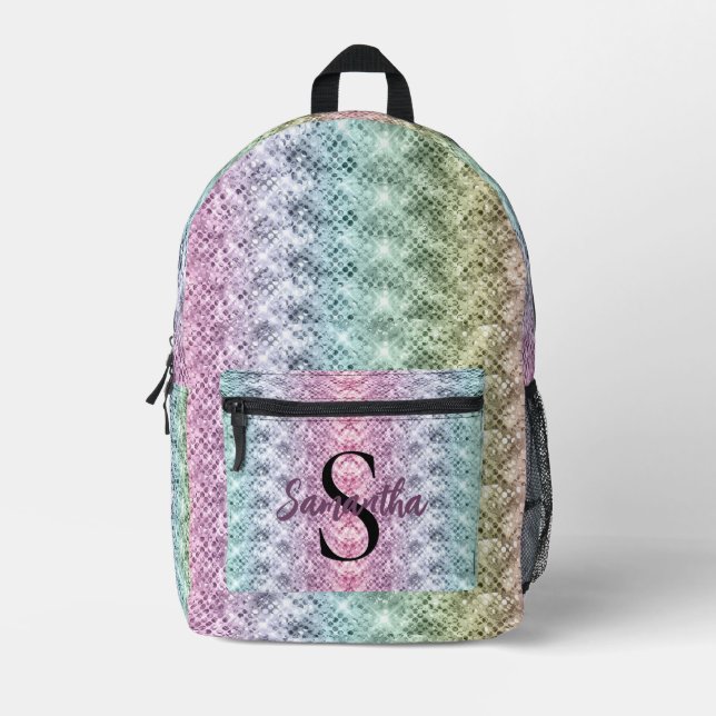 Sac À Dos Imprimé Monogramme Motif arc-en-ciel (Recto)