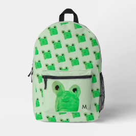 Sac À Dos Imprimé Monogramme personnalisé Cute grenouille