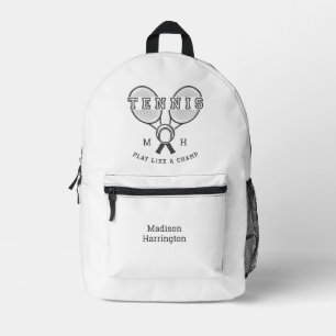 Sac À Dos Imprimé monogramme personnalisé et nom TENNIS