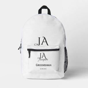Sac À Dos Imprimé Monogramme personnalisé garçon d'honneur nom date